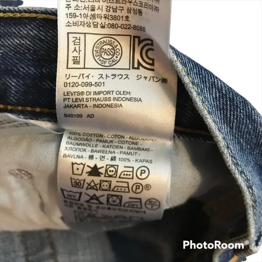 LEVI'S Mens 505 Medium Wash Straight Leg Jeans Sz W36L34